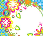 Colorful summer brush circle